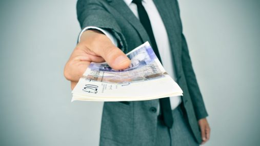 man holding money